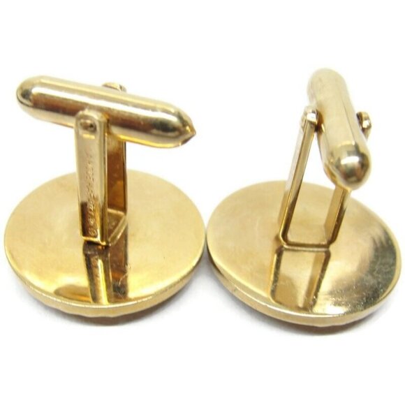 La Mode Vintage Cufflinks Karet Klad  Jade? Round Fluted Design - Picture 7 of 13